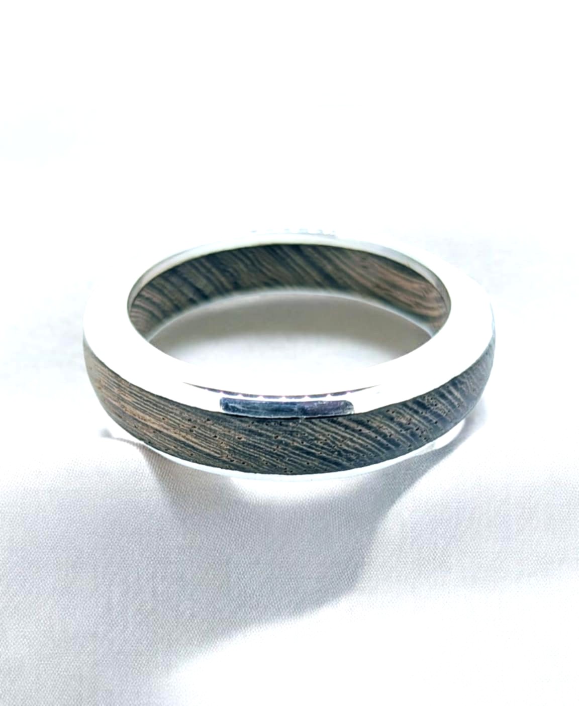 Elm Wood Handmade Sterling Silver Ring