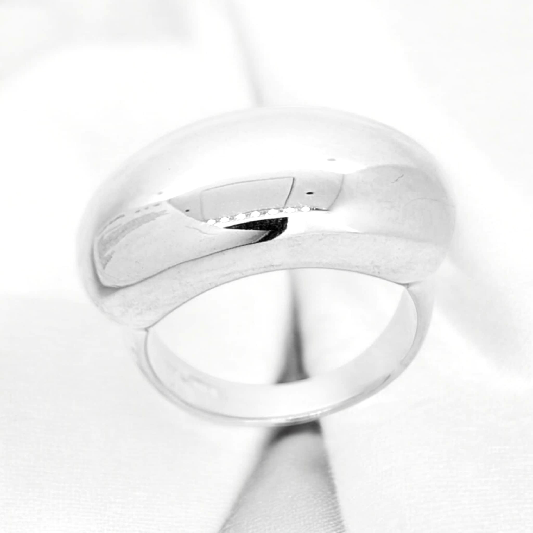 Sterling Silver Statement Ring with Large Curved Platform Atop