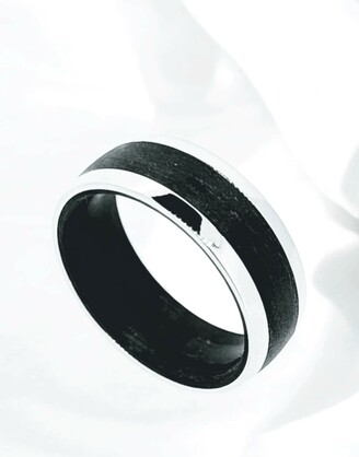 Stainless Steel Unisex Ring with Carbon Fiber Inlay