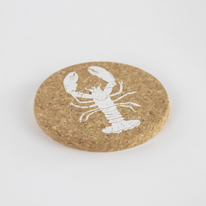 Lobster Printed Cork Coaster, 10cm, Set of 4