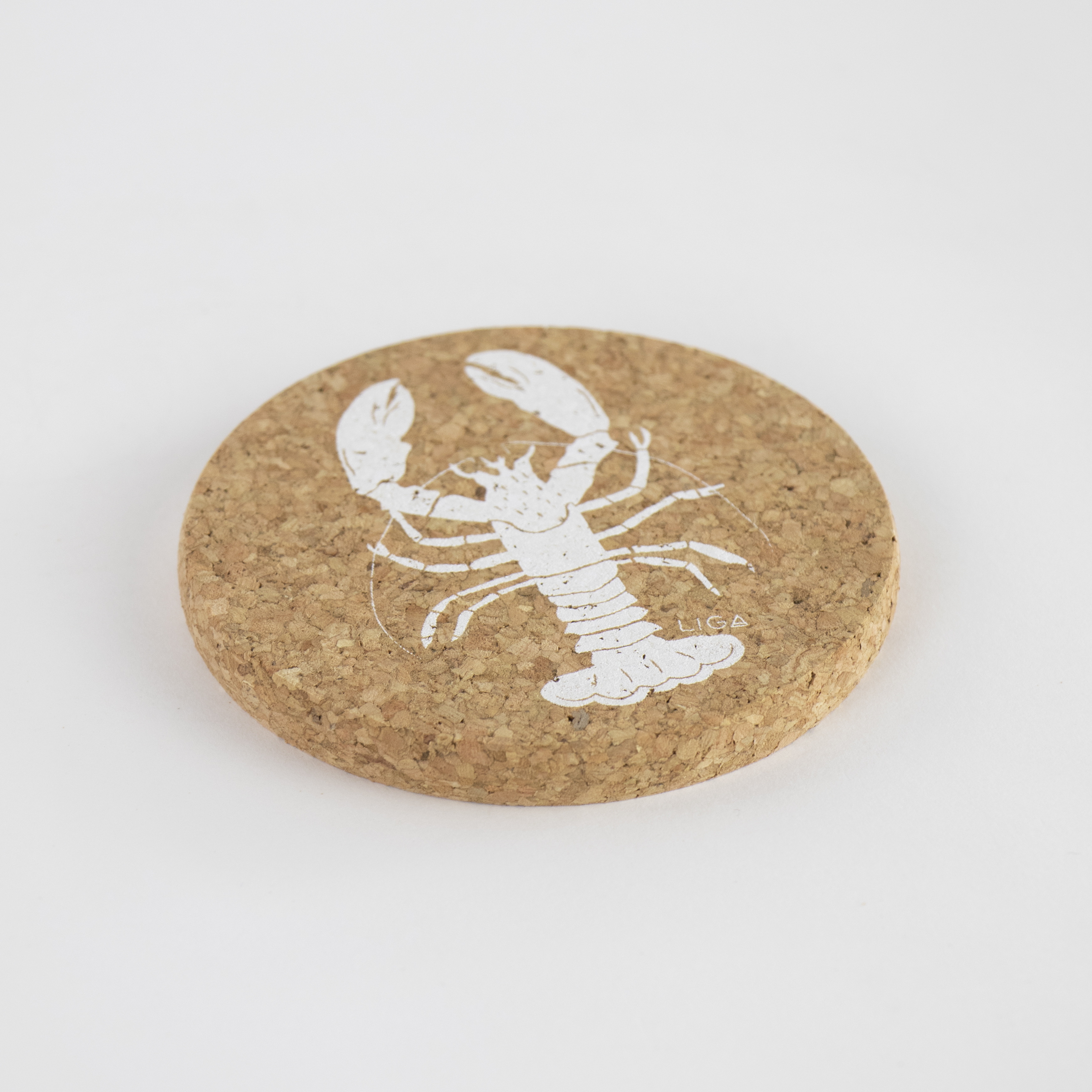 Lobster Printed Cork Coaster, 10cm, Set of 4