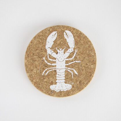 Lobster Printed Cork Coaster, 10cm, Set of 4