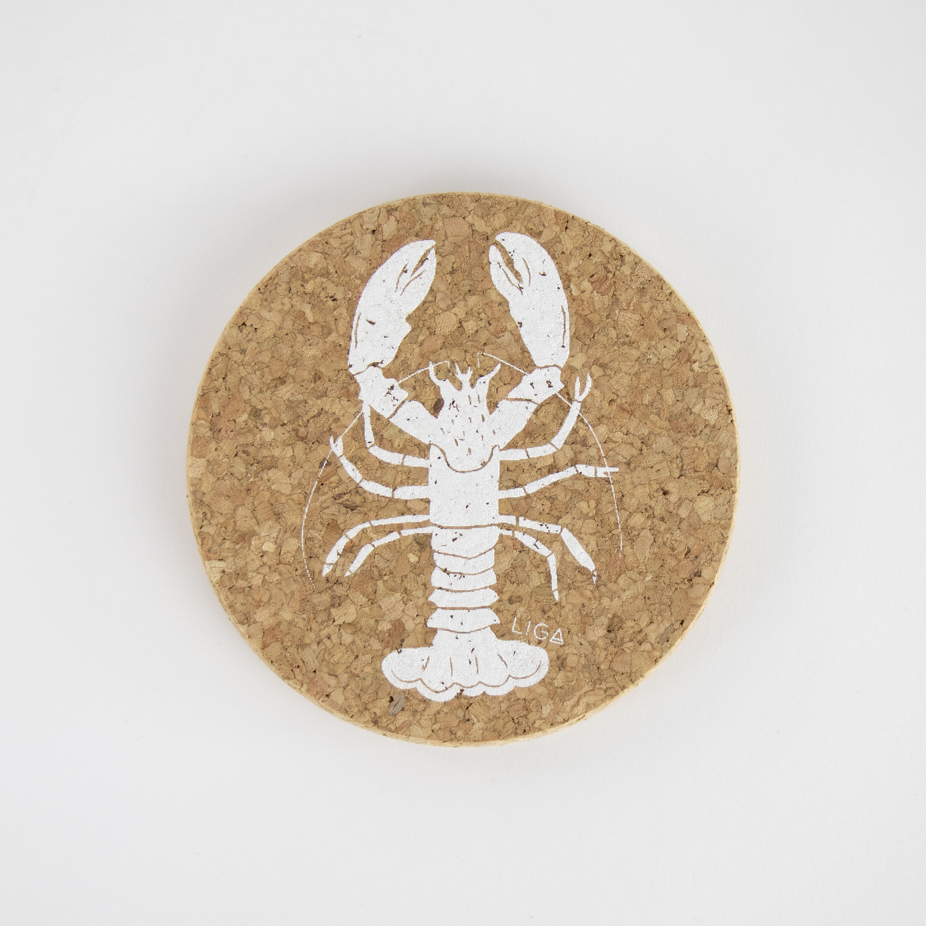 Lobster Printed Cork Coaster, 10cm, Set of 4