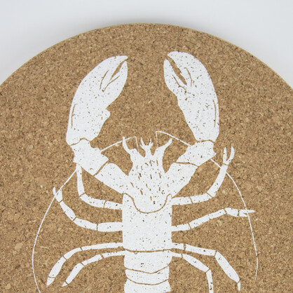 Lobster Printed Cork Placemats, 25cm, Set of 4