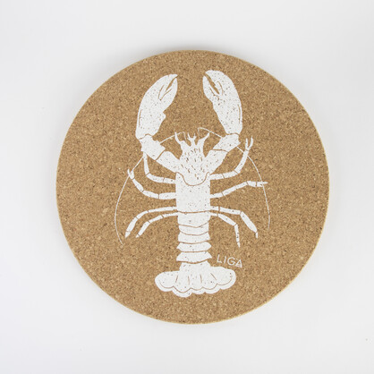 Lobster Printed Cork Placemats, 25cm, Set of 4