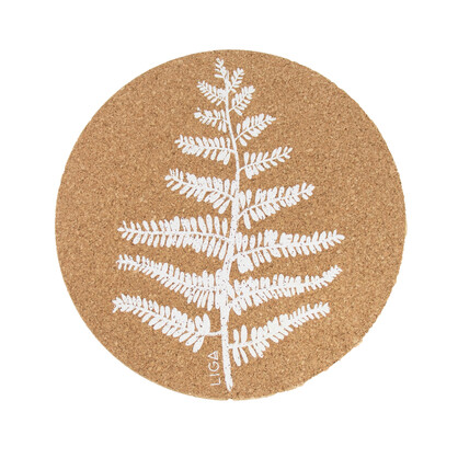 Fern Printed Cork Placemats, 25cm, Set of 4