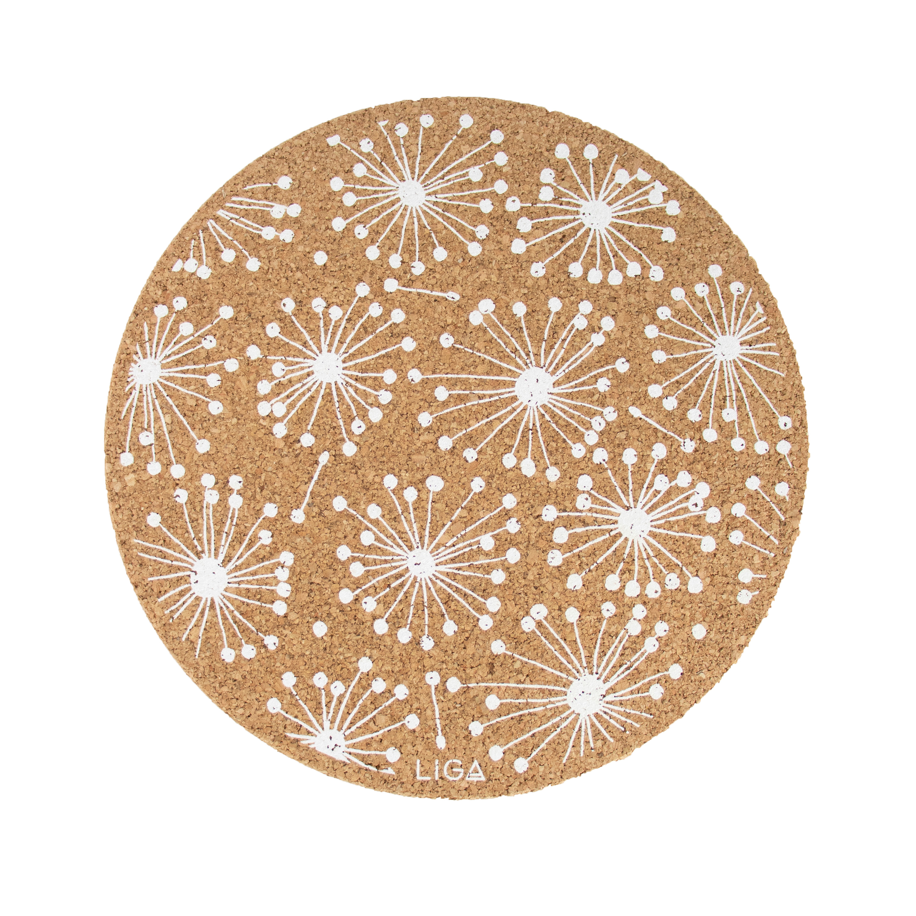 Dandelion Printed Cork Placemat, 25cm, Set of 4
