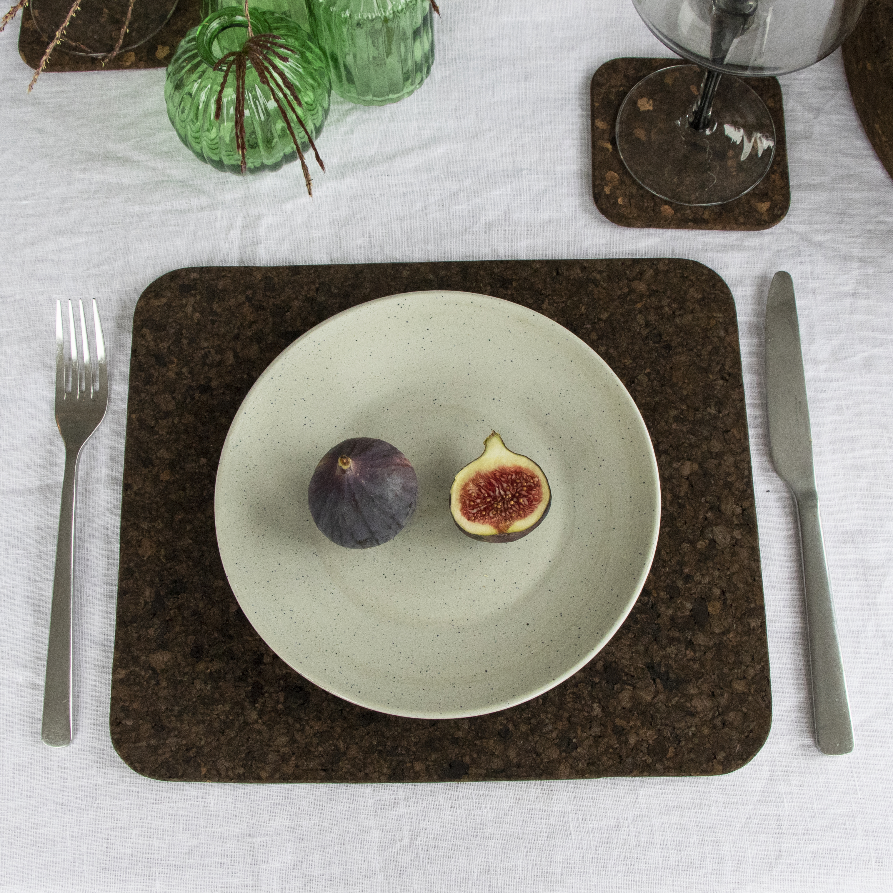 Liga Smoked Cork Rectangle Placemats, 30 x 25cm, Set of 4