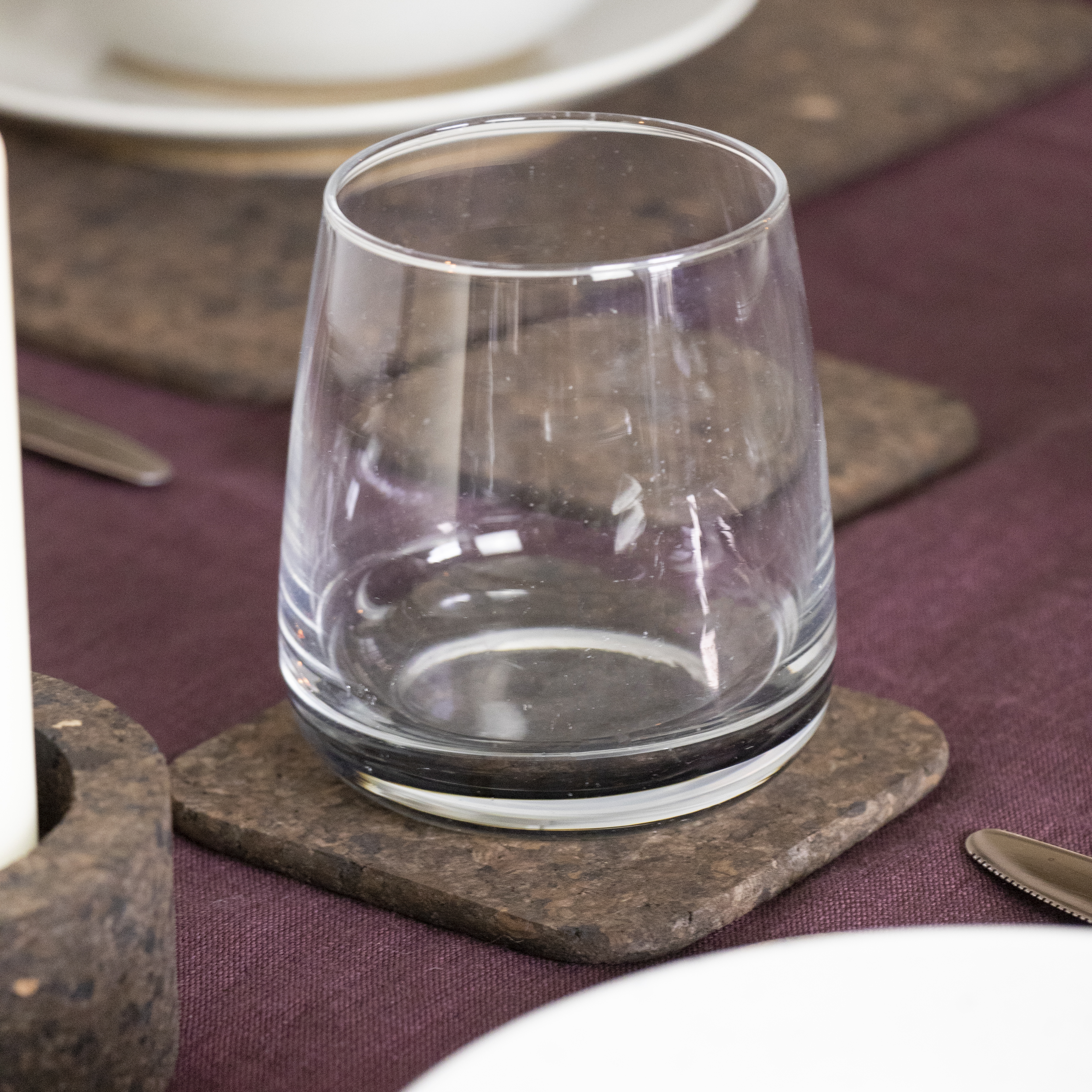 Liga Smoked Cork Square Coasters, 10 x 10cm, Set of 4