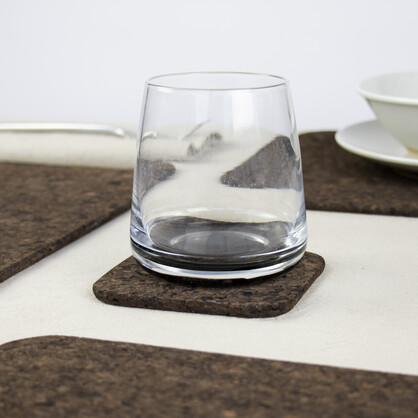 Liga Smoked Cork Square Coasters, 10 x 10cm, Set of 4