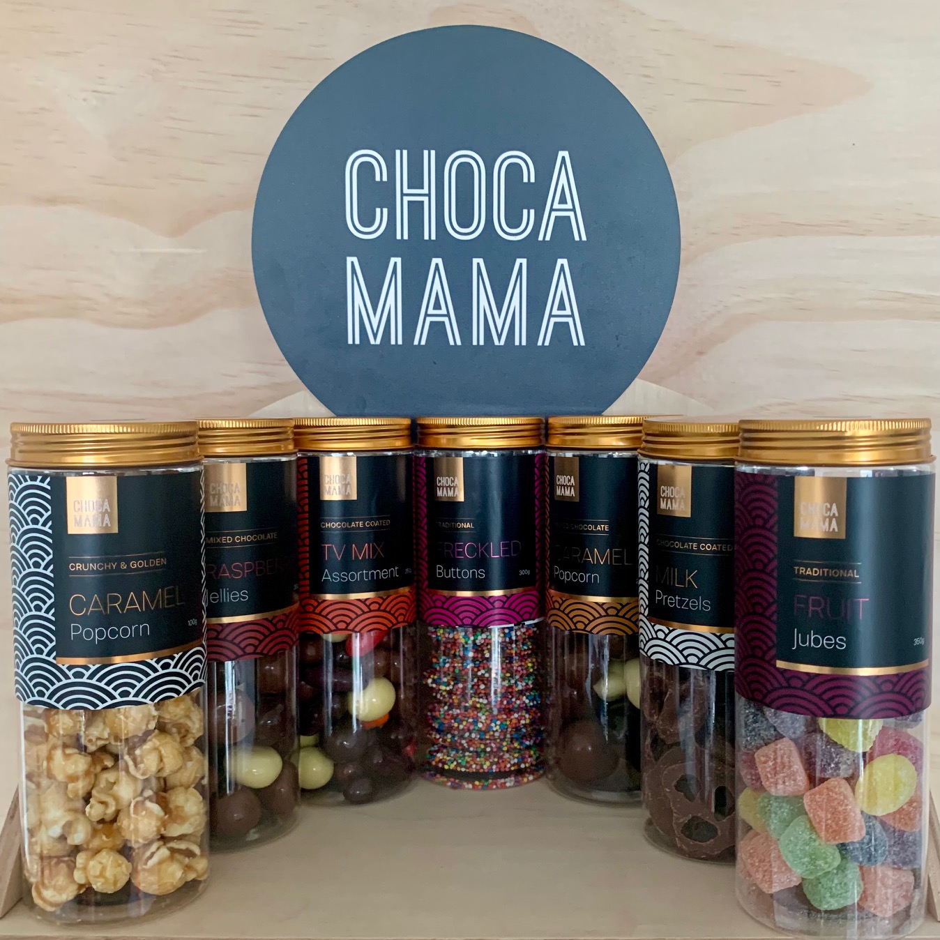 Gift Pack Festive Tower Chocolate Snowballs Speckled Buttons Milk Pretzels - Chocamama main image 1