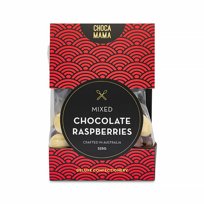Mixed Chocolate Raspberry 325g - medium stand up box