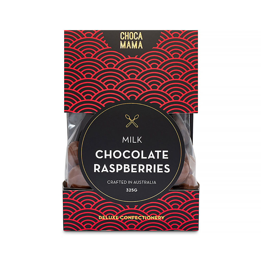 Milk Chocolate Raspberry 325g - medium stand up box