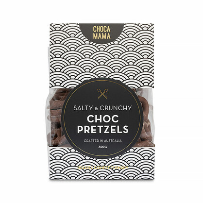 Salty + Crunchy Choc Pretzels 300g - large stand up box