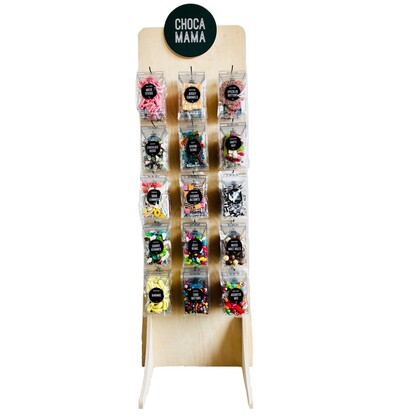 Wooden Display Stand with Hooks