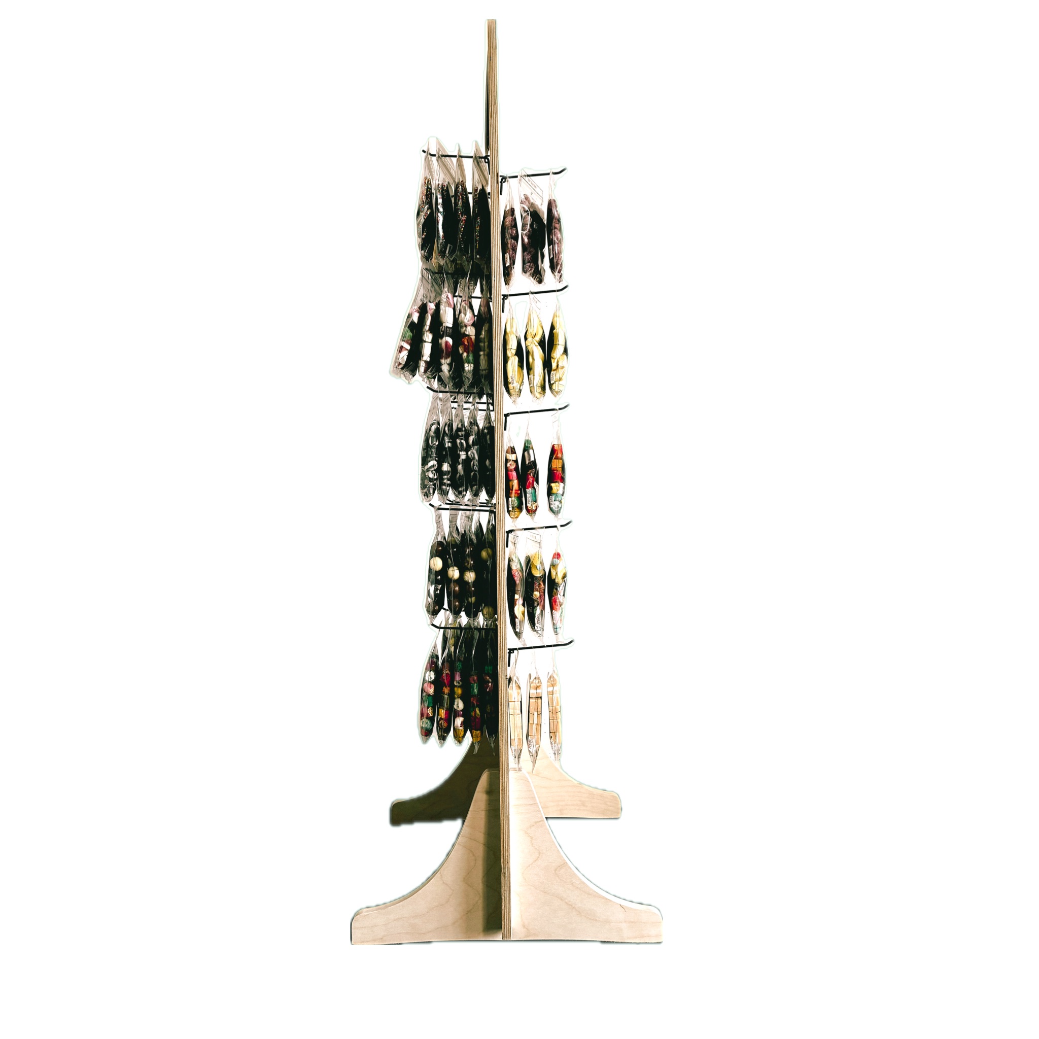 Wooden Display Stand with Hooks