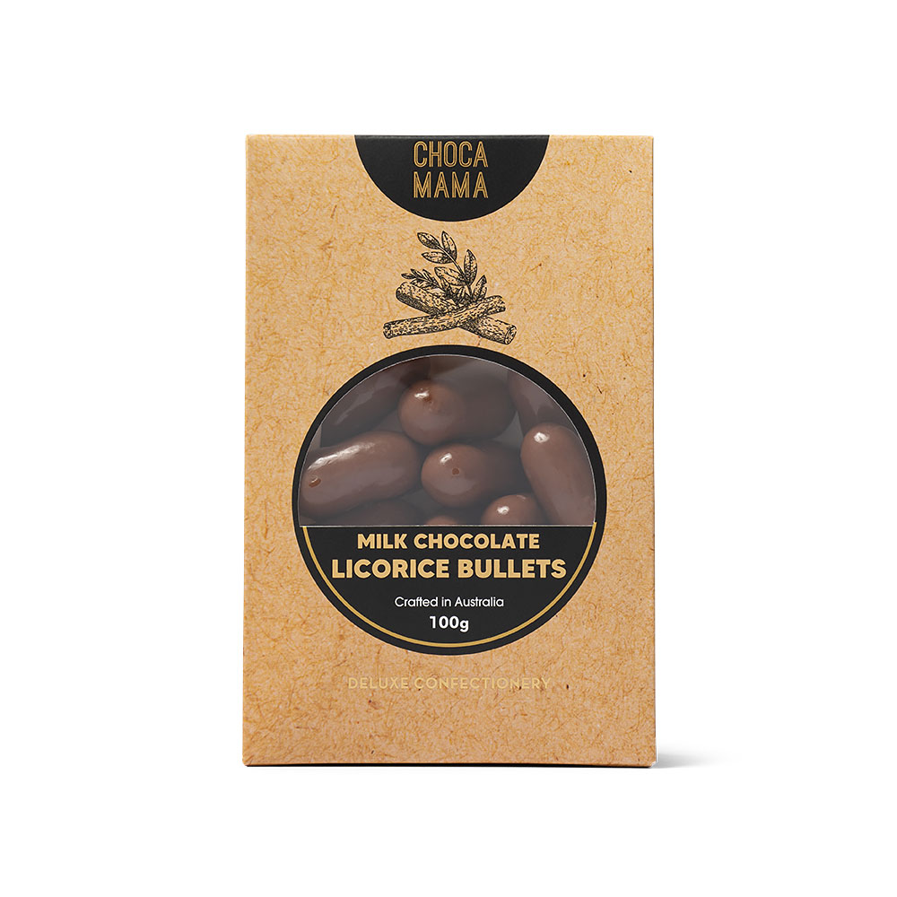 Milk Chocolate Licorice Bullets 100g
