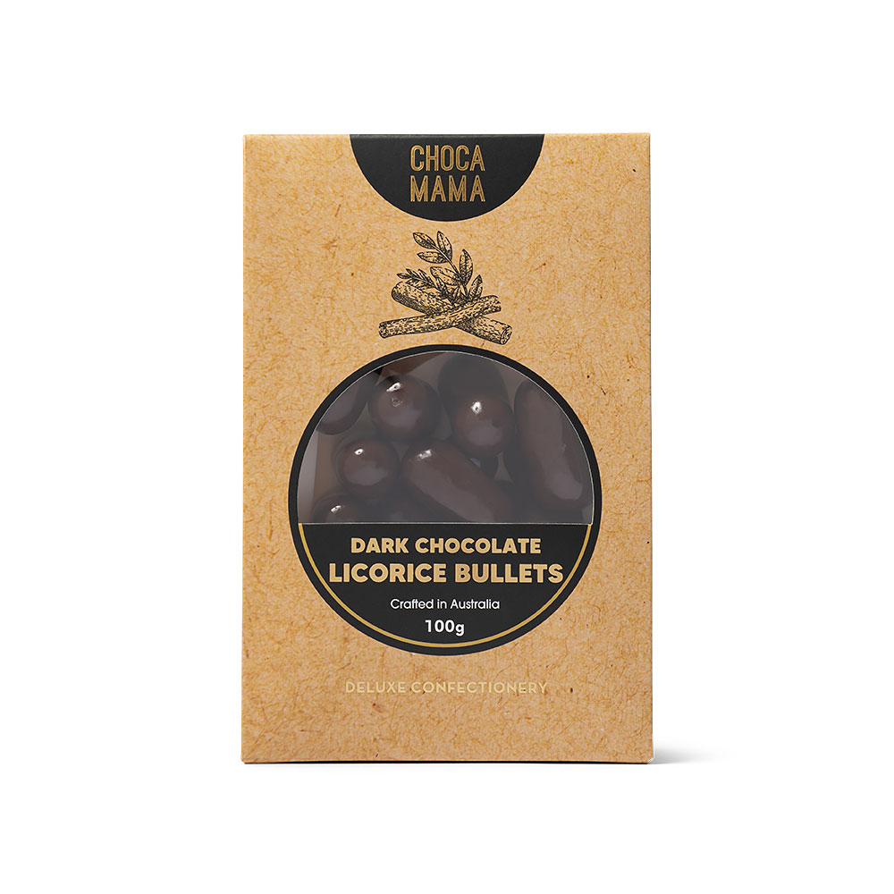 Dark Chocolate Licorice Bullets 100g