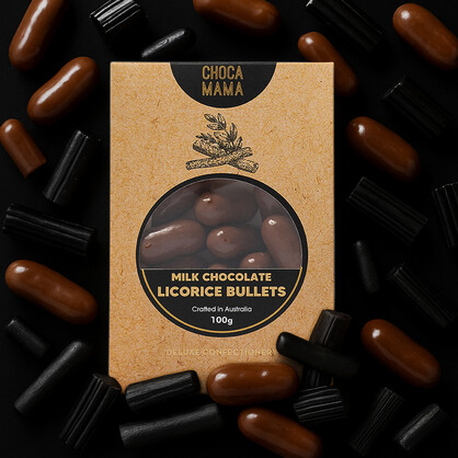 Milk Chocolate Licorice Bullets 100g