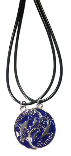 P4955  DOLPHIN YIN YANG MOOD BEST FRIENDS CHOKERS