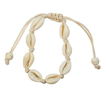 BR6756   CREAM COWRIE SHELL BRACELET