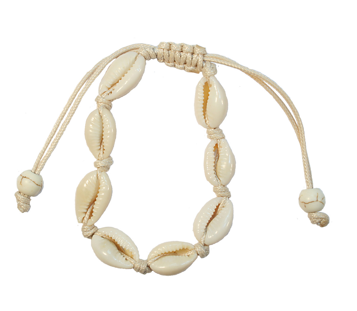 BR6756   CREAM COWRIE SHELL BRACELET