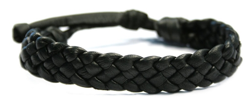 BR4597  BLACK LEATHER BRACELET