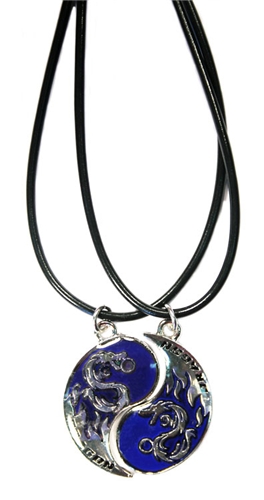 P4956  DRAGON YIN YANG MOOD BEST FRIENDS CHOKERS