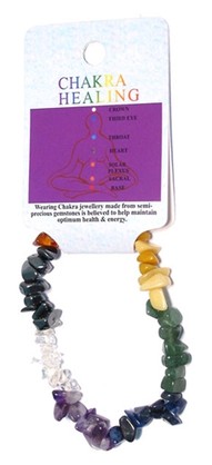 BR3944 CHAKRA HEALING 7 STONE BRACELET