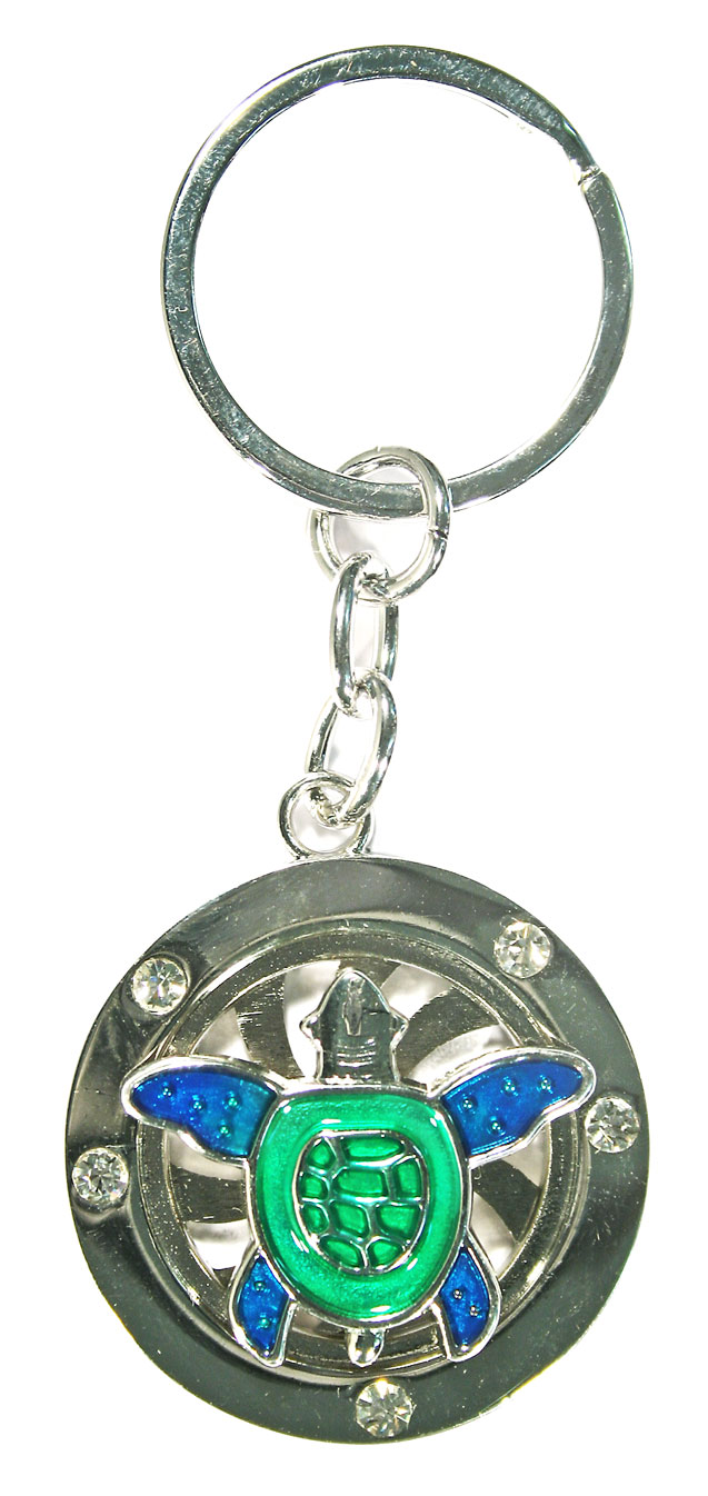 K5285 TURTLE ROUND SPINNING KEYRING