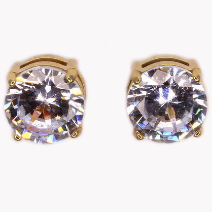 E2152 STAINLESS STEEL MAGNETIC GOLD CZ EARRING