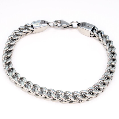 BR8219 STAINLESS STEEL SQUARE LINK CHAIN BRACELET