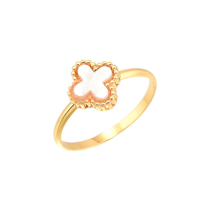 MR319XL GOLD MOTHER OF PEARL CLOVER RING (EXTRA-LARGE)