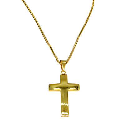 P8221 GOLD  STAINLESS STEEL CROSS PENDANT