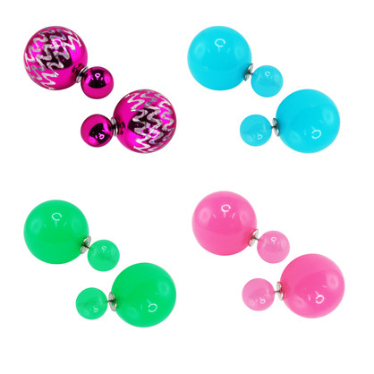 Candy Ball Double Sided Earrings Set W - Pack Size 20