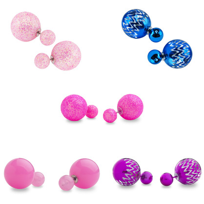 Candy Ball Double Sided Earrings Set W - Pack Size 20