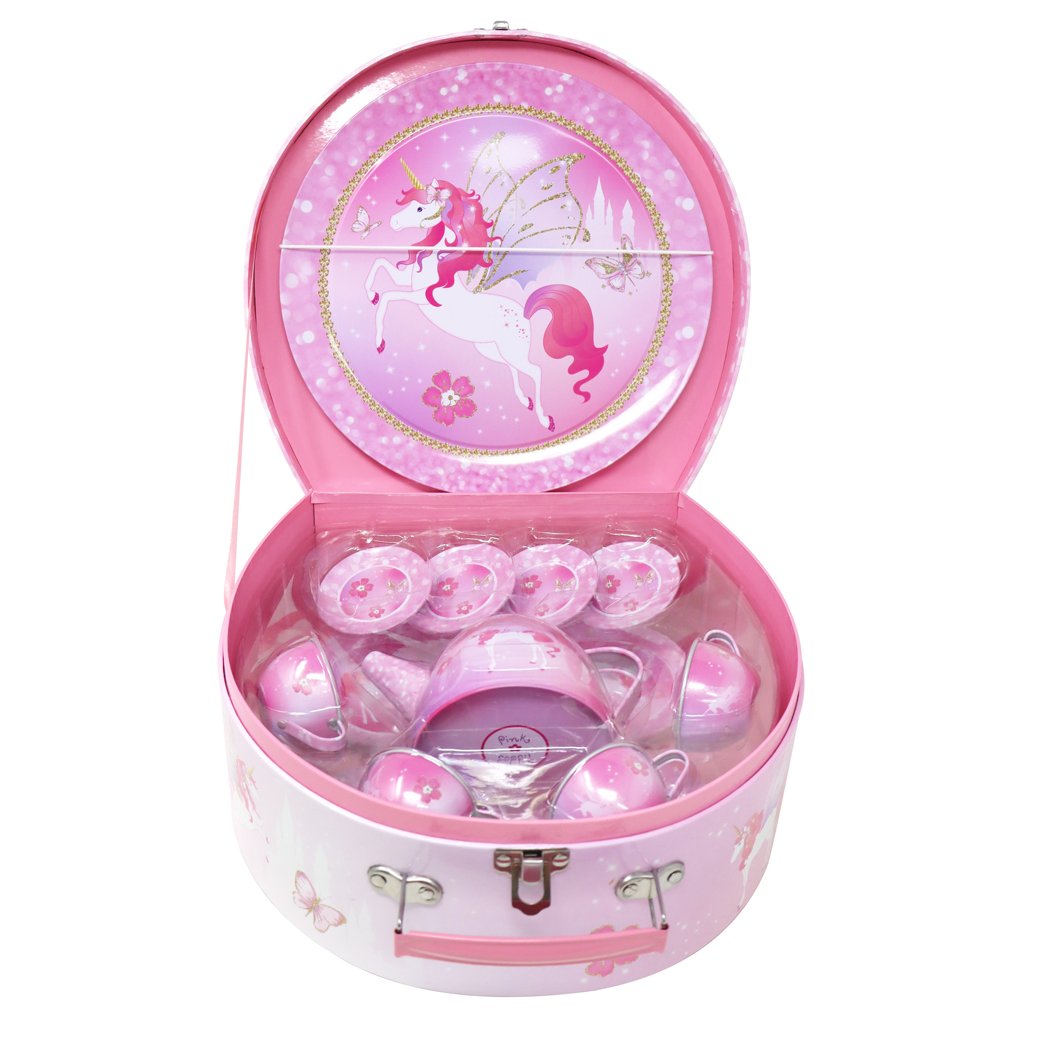 Unicorn Princess 15 Piece Tin Tea Set In Carry Case