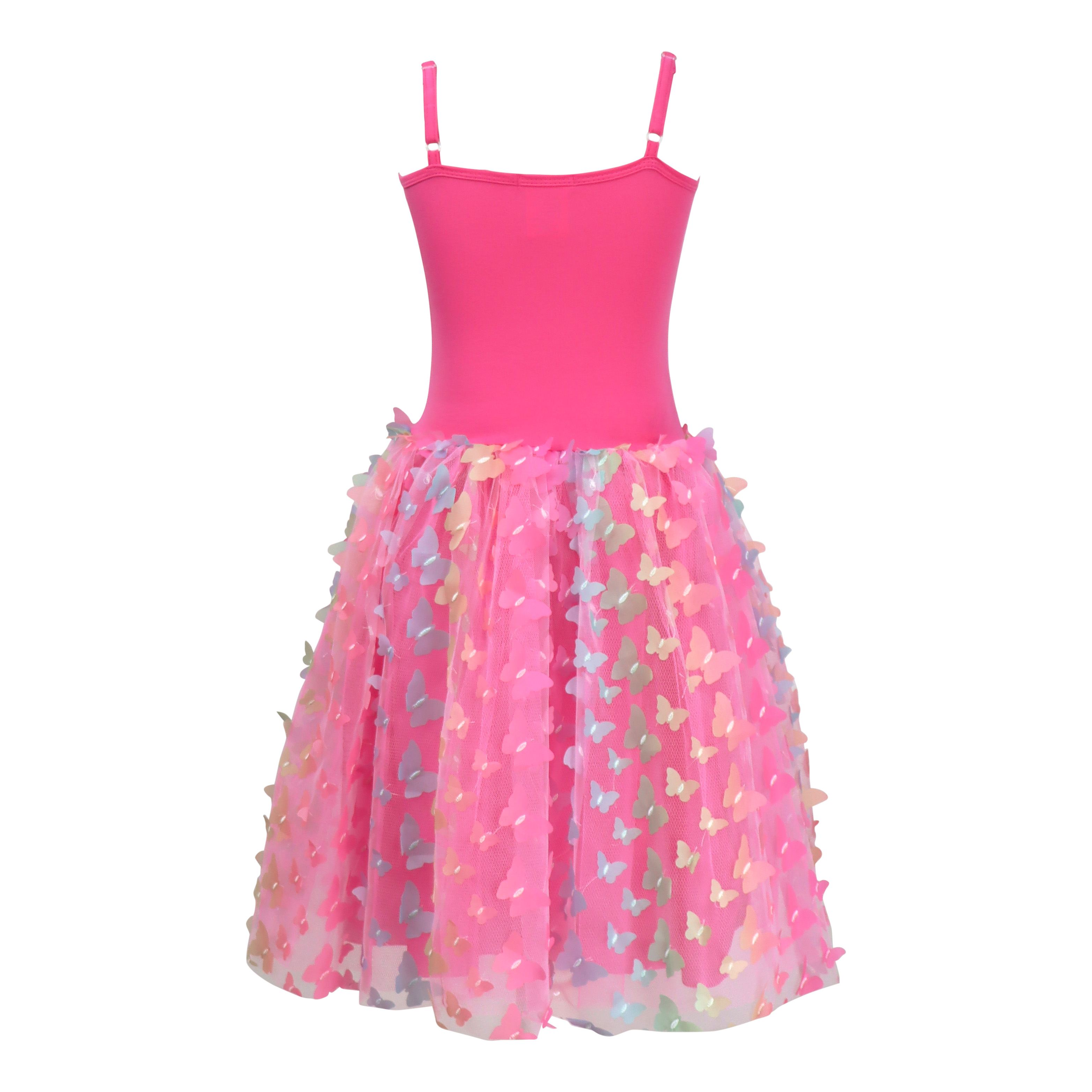 Rainbow Butterfly Dress Hot Pink size 3-4