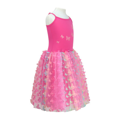 Rainbow Butterfly Dress Hot Pink size 3-4