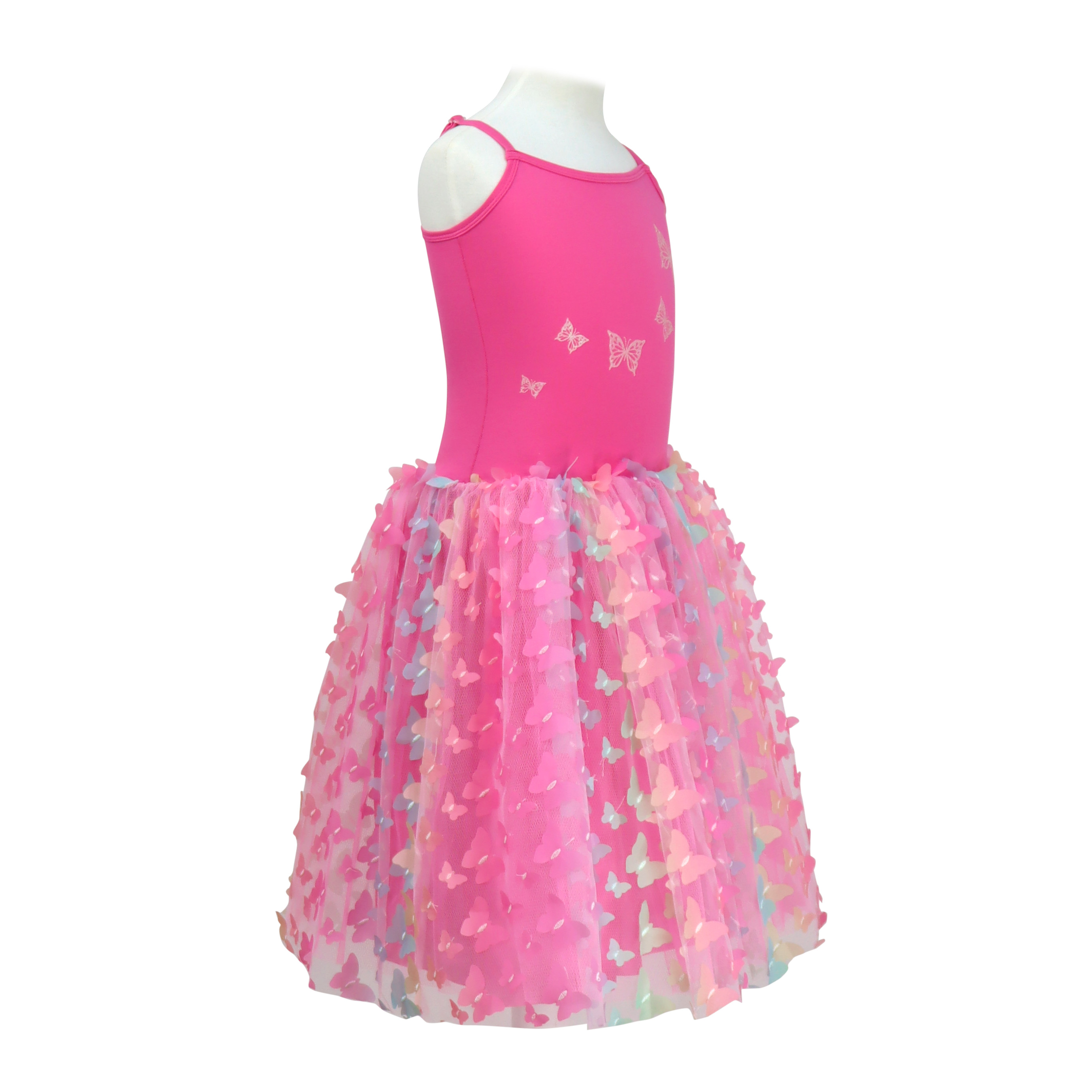 Rainbow Butterfly Dress Hot Pink size 3-4
