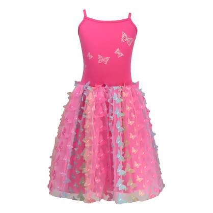 Rainbow Butterfly Dress Hot Pink size 3-4