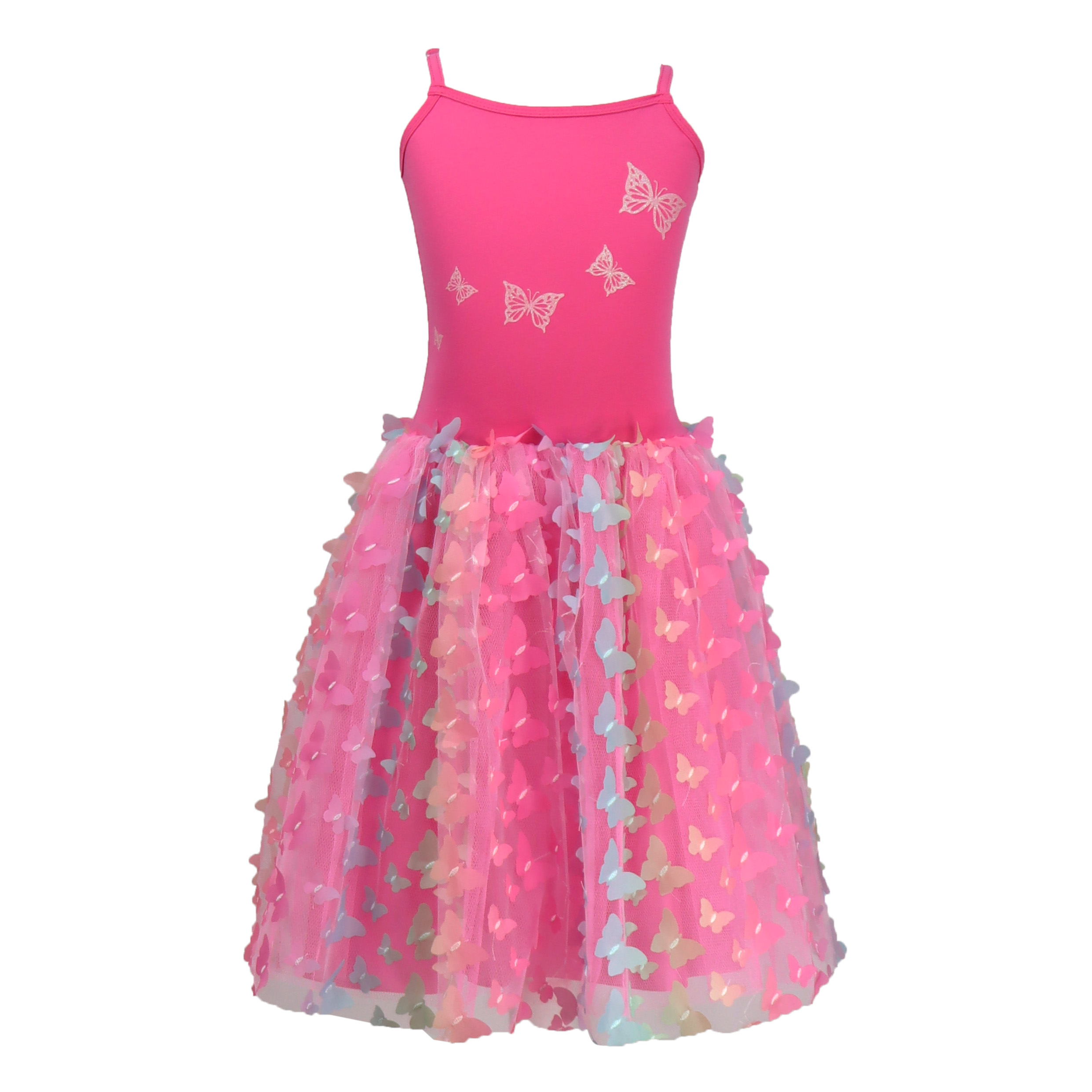 Rainbow Butterfly Dress Hot Pink size 3-4