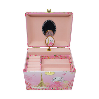 Claris The Chicest Mouse in Paris Pearl Musical Jewellery Box