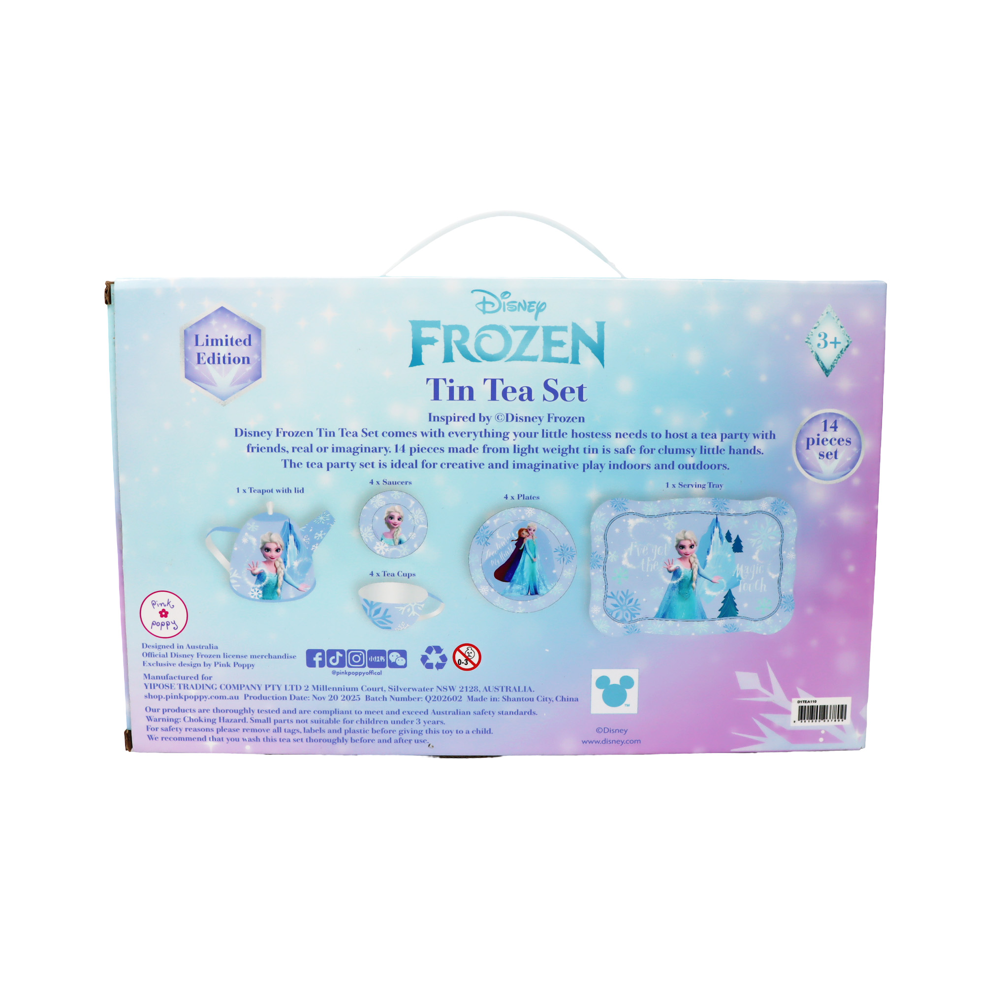 Disney Frozen Elsa Magic Touch 14 Pieces Tin Tea Set