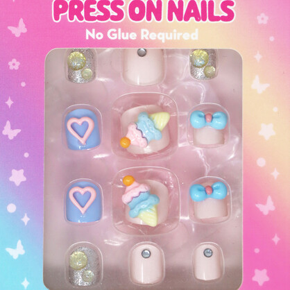3D Fidget Spinner Press On Nails  Ice Cream