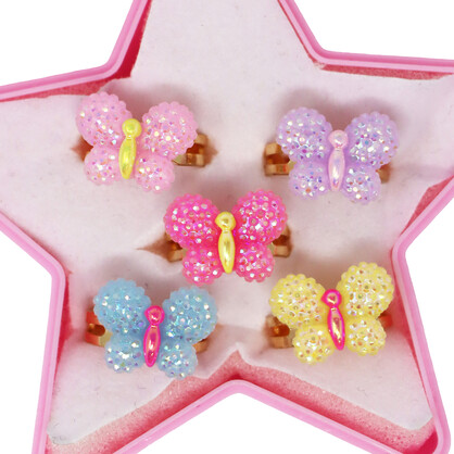 Sparkle Butterfly Rings
