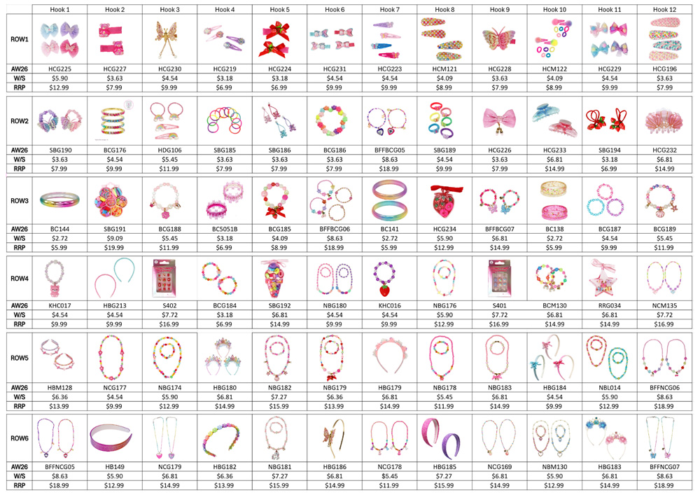 Pink Poppy AW2026 72-Hook Display Stand