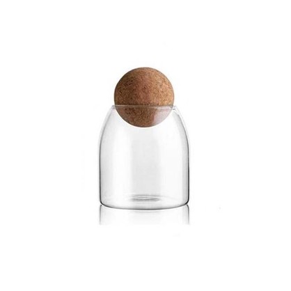 Borosilicate Glass Jar/ Bottle with Cork Lid - 500ml