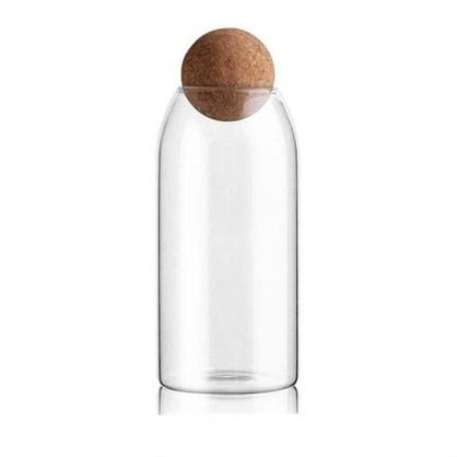 Borosilicate Glass Jar/ Bottle with Cork Lid - 1.2L