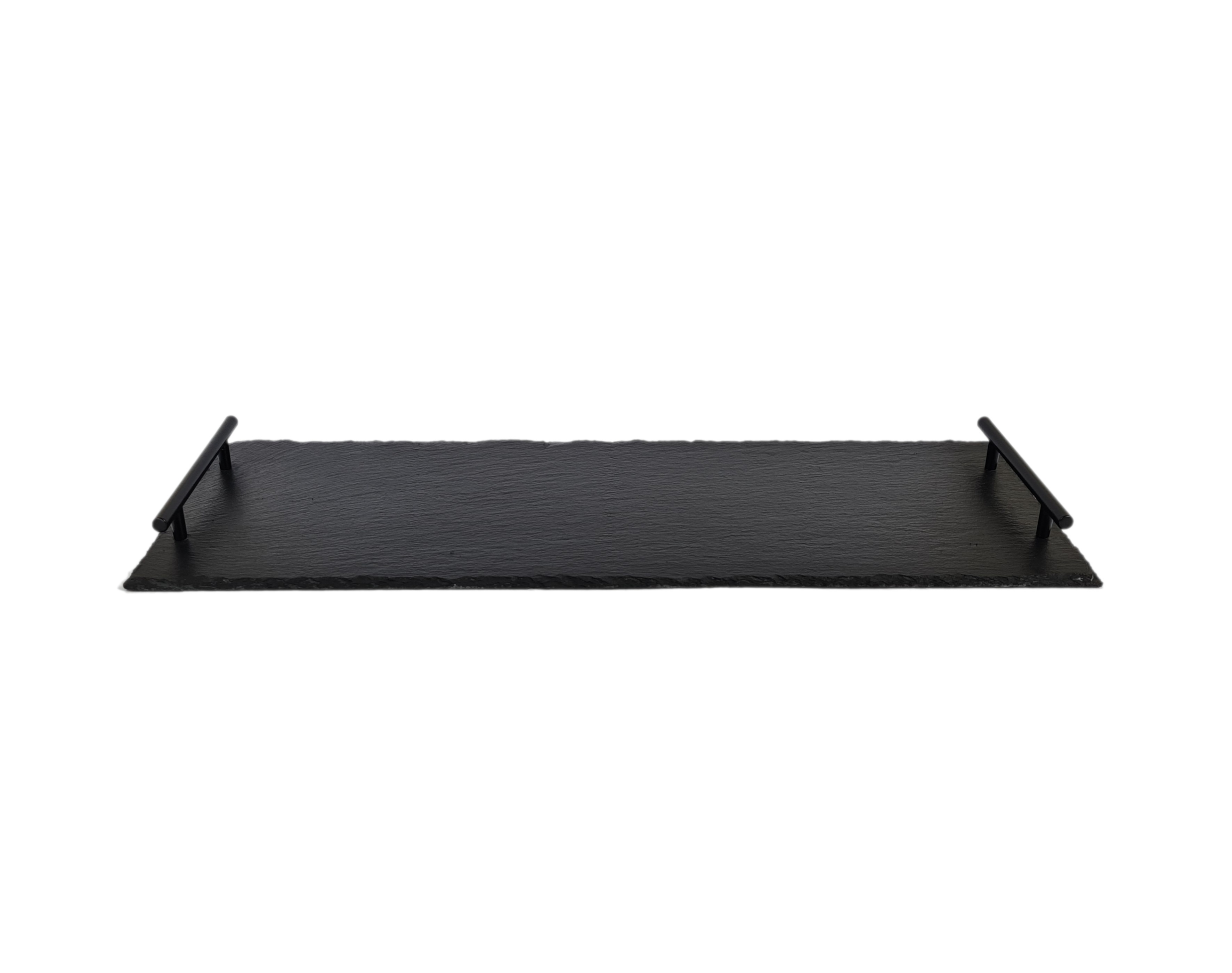 Wholesale Slate Tray with Matte Black Handles Size 60 x 20cm GABEL